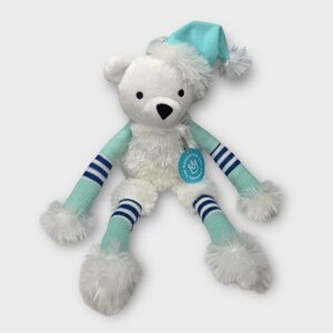 NWT Manhattan Toy Company Twiggies Bear Stuffed Animal Stuffie Teddy Plush White